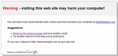 Security warnings like this can appear if your website is compromised.
